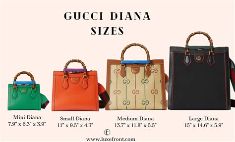 gucci diana size comparison|GUCCI Diana medium textured.